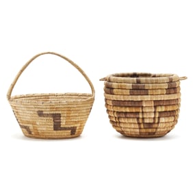 Two Vintage Hopi Coil Baskets