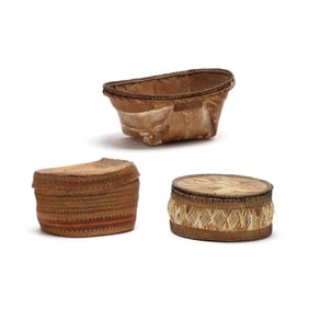 Three Small Vintage Native American Baskets