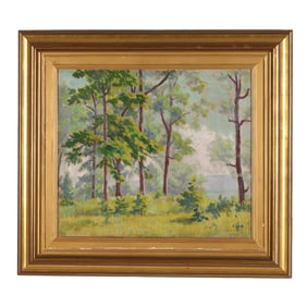 Bernard Gussow (American, 1881-1957), Landscape with Pines