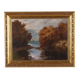 George Eastman Cook (American, 1867-1930), Lake with Autumn Trees