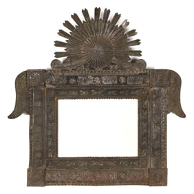 Mexican Folk Art Tin Mirror