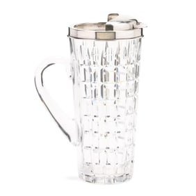 Cartier Sterling Silver Mounted Crystal Cocktail Pitcher