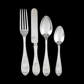 Coin Silver Flatware Service, Mark of Newell Harding & Co.