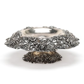 Sterling Silver Pedestal Bowl with Everted Rim by Black Starr & Frost