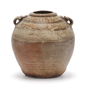 A Chinese Light Ash Tan Glazed Jar