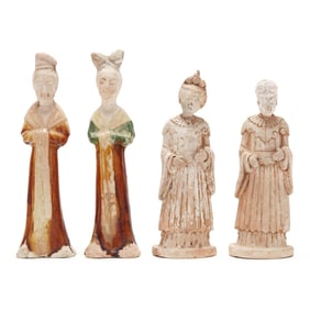 A Group of Four Chinese Female Tomb Figures