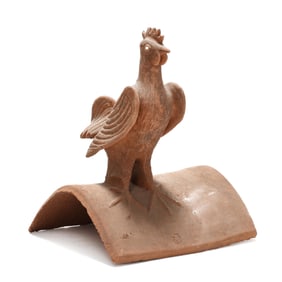 Terracotta Roof Tile Surmounted by a Rooster