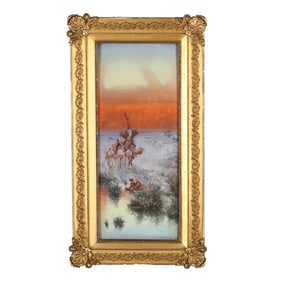 Paul Pascal (French, 1806-1879), Camel Riders at Sunset