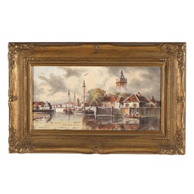 Continental School (Mid 20th Century), Harbor Scene