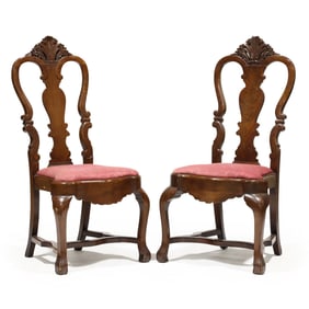 Pair of Anglo-Dutch Queen Anne Mahogany Side Chairs