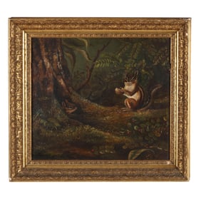 American School (Late 19th Century), Chipmunks on the Forest Floor