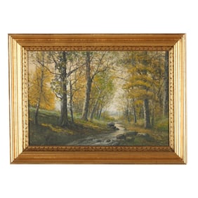 Raphael Senseman (American, 1870-1965), Forest Landscape with Autumn Trees
