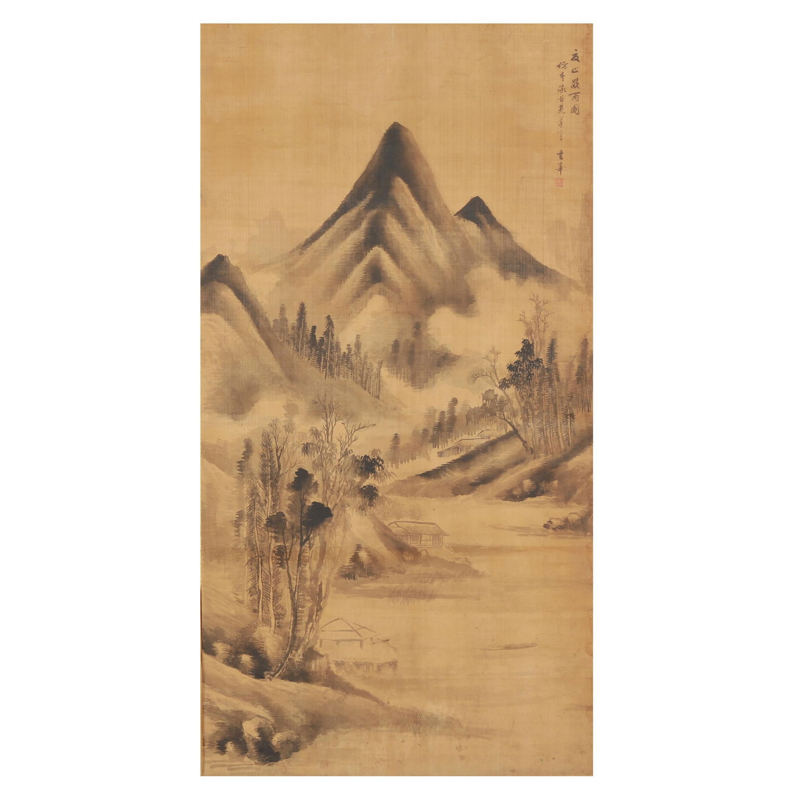 A Large Chinese Hanging Scroll of Mountain Landscape (1 of 17)