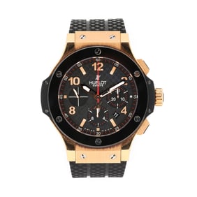 Red Gold, Titanium, and Ceramic  Big Bang  Chronograph Watch, Hublot