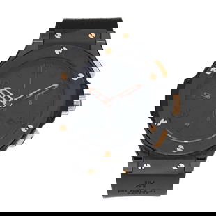 Black Ceramic and Titanium Big Bang "SFT Chicago" Limited Edition Chronograph Watch, Hublot: Black Ceramic and Titanium Big Bang "SFT Chicago" Limited Edition Chronograph Watch, Hublot circa 2007, automatic, reference number 301.CX.134.RX.SFT07, case number 718781, limited edition number