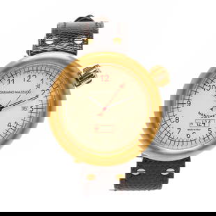 Titanium PVD Manometro Limited Edition Watch, Giuliano Mazzuoli: Titanium PVD Manometro Limited Edition Watch, Giuliano Mazzuoli automatic, ETA 2324/2, limited edition number 124/365, the round brushed titanium case with brass PVD coating and crown at 2:00 hour,