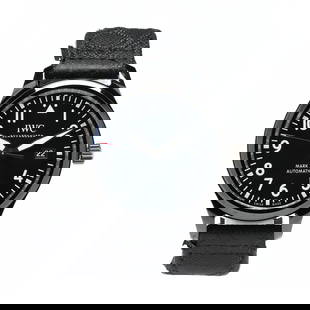 Ceramic and Titanium Pilot’s Watch Mark XVIII Limited Edition Timepiece, IWC: Ceramic and Titanium Pilot’s Watch Mark XVIII Limited Edition Timepiece, IWC automatic, IWC 35111, reference number 324703, serial number 6163052, limited edition number 1363/1500, the round black