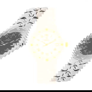 Stainless Steel Sportwave Watch, Ebel: Stainless Steel Sportwave Watch, Ebel circa 1997, quartz, Ebel 187-1, reference number E6187631, serial number 93940708, the round brushed stainless steel case with polished bezel and gold-tone