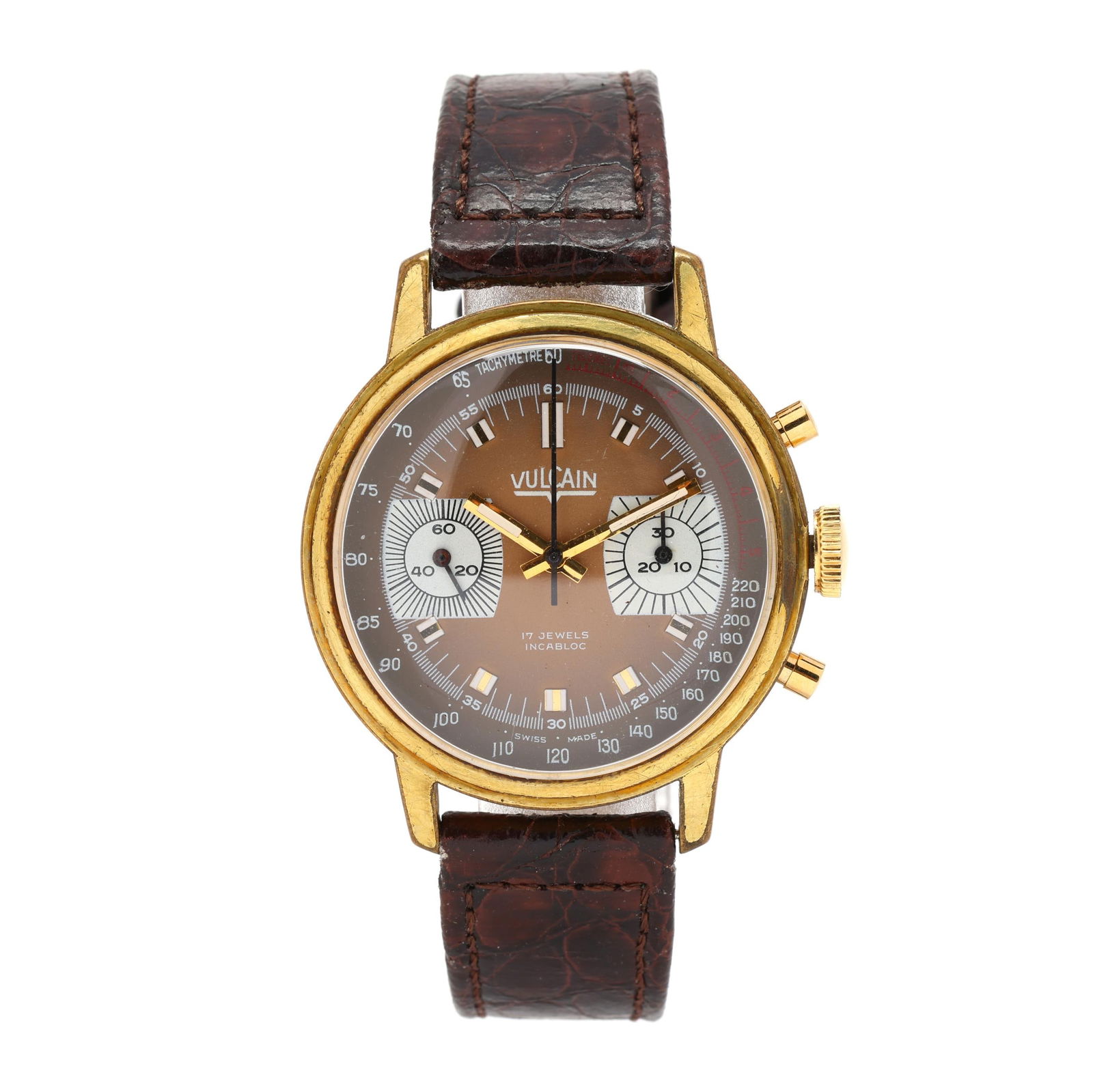 Vintage Gold-Tone Chronograph Watch, Vulcain (1 of 5)