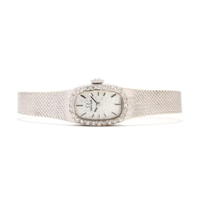 Vintage Lady's White Gold and Diamond Watch, Omega