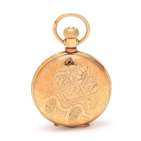 Antique Gold Hunter Case Pocket Watch, Elgin