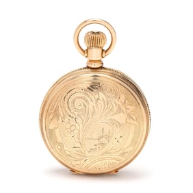 Gold Hunter Case Pocket Watch, Hampden