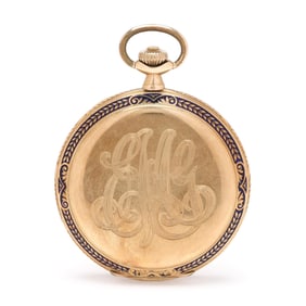 Gold and Enamel Hunter Case Pocket Watch