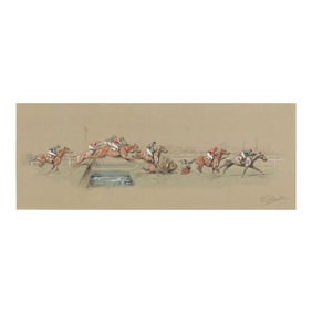 Eugène Pechaubès (French, 1890-1967), A Steeplechase