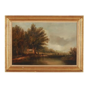 Charles Peter Pitt (English, 1822-1895), Anglers by a Pond