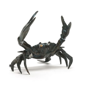 Patinated Bronze Model of a Blue Crab