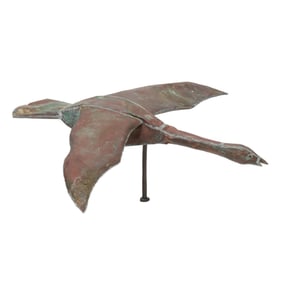 American Full-Bodied Copper Flying Goose Weather Vane