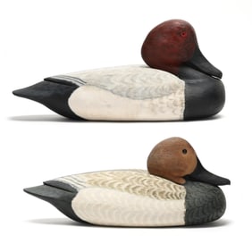 Laurent Verdin, Jr. (LA, 1936-2019), Pair of Snuggled Head Canvasbacks