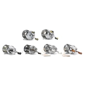 Four Pflueger. One Shakespeare, and One South Bend Casting Reels