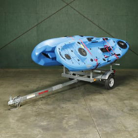 Pair of BKC Angler Kayaks with Trailer