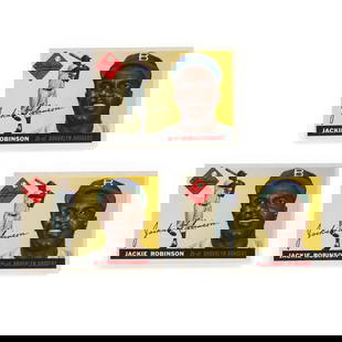 Three 1956 Topps Jackie Robinson Baseball Cards: Three 1956 Topps Jackie Robinson Baseball Cards Additional high-resolution photos are available at