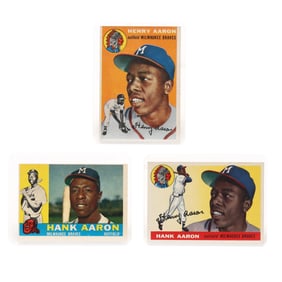 1954, 1956, and 1960 Topps Hank Aaron Baseball Cards