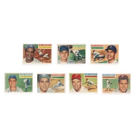 Seven Important Topps 1956 Baseball Cards