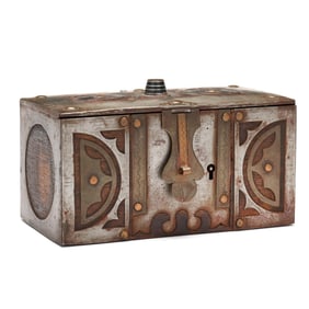 North African Tuareg Wood and Metal Box