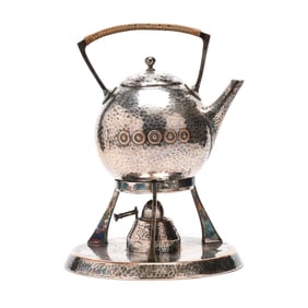 WMF, Secessionist Silver-Plated Tea Pot on Stand