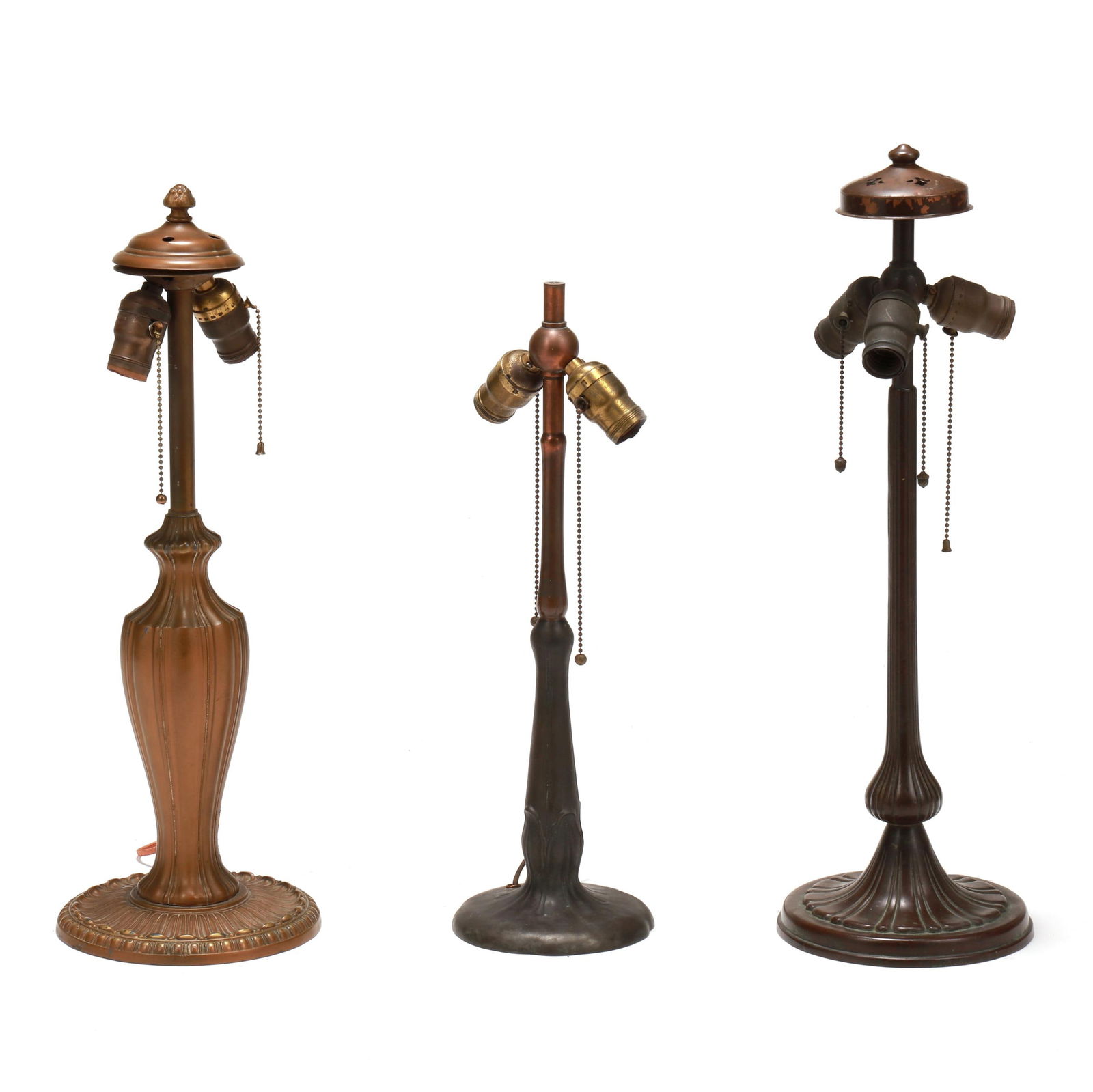 Three American Cast Metal Table Lamp Bases, Including Handel (1 of 12)