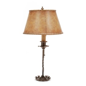 An Arts and Crafts Candlestick Table Lamp with Shade