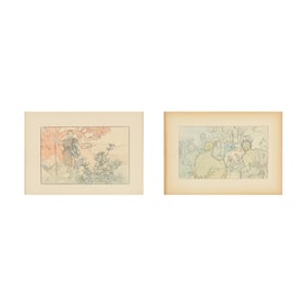 Alphonse Mucha (Czech, 1860-1939), Two Color Bookplate Lithographs from  Clio