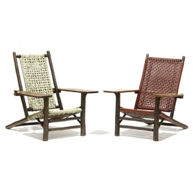 Attributed Old Hickory, Pair of Adirondack Chairs