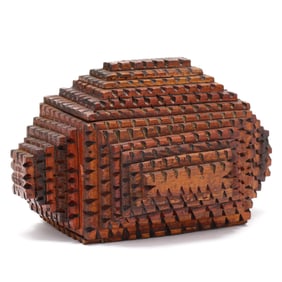 Small Carved Tramp Art Box