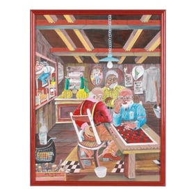 Ruth Mae McCrane (American, 1929-2002), Game of Checkers