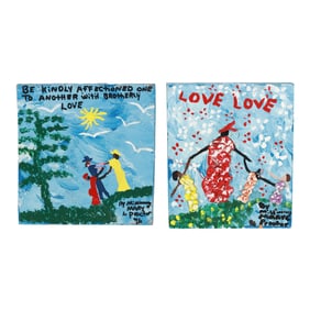 Mary Proctor (American, b. 1960),  Love Love / Be Kindly  (Two Works)