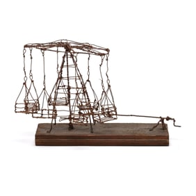 Folk Art Wirework Carousel Swing Whirligig
