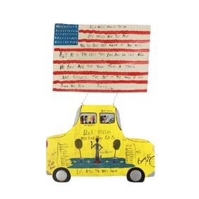 Benny Carter (NC, 1943-2014), "Slick Willie's" Taxi and American Flag