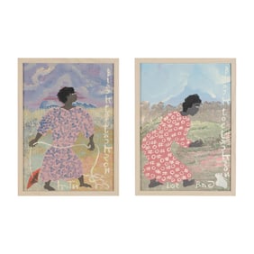 Black Joe Jackson (American, 1922-1997),  Kitn / Loz Bag  (Two Works)