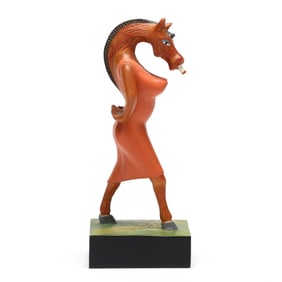 Costa Rican Folk Carving of La Segua, signed C. Jimenez